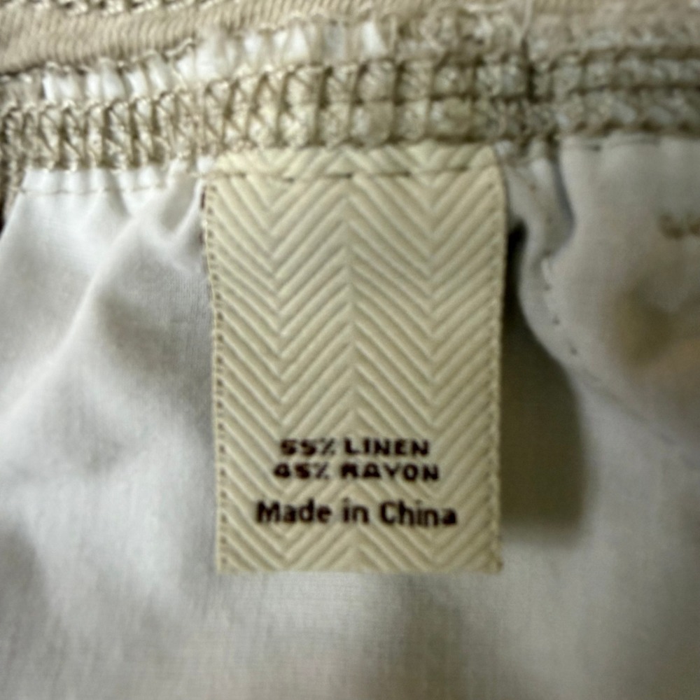 Sonoma Pants Women 8S Beige Linen Blend Straight Leg Mid Rise Drawstring NWT - Picture 8 of 15